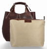 Kožené kabelka shopper bag Vittoria Gotti hnědá VG804